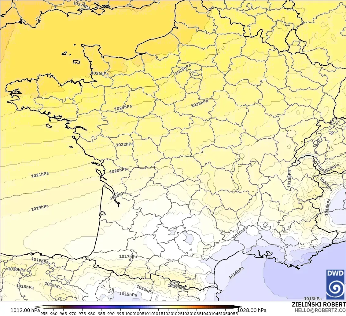 ICON model - France, Pressure