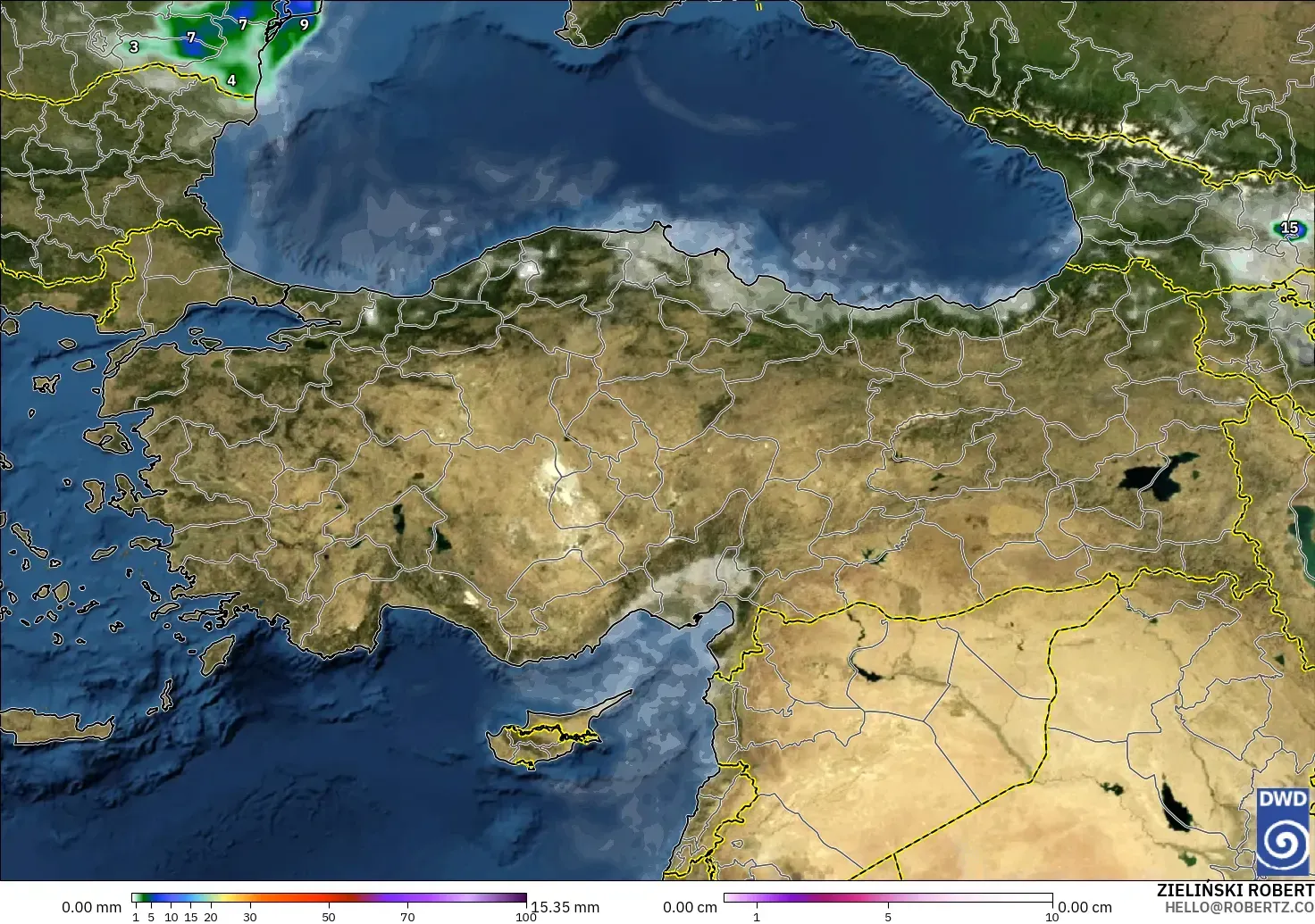 ICON model - Turkey, Precipitation, Clouds, and Pressure