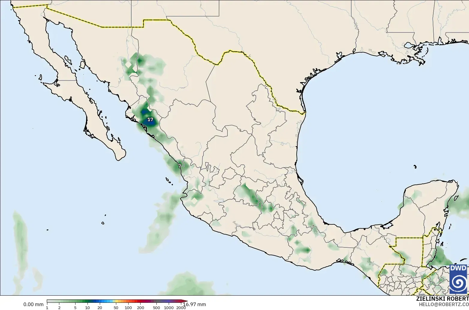 ICON model - Mexico, Precipitation Accumulation