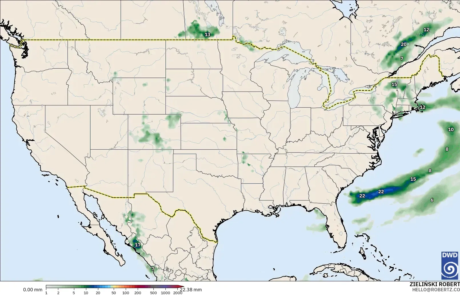 ICON model - United States, Precipitation Accumulation