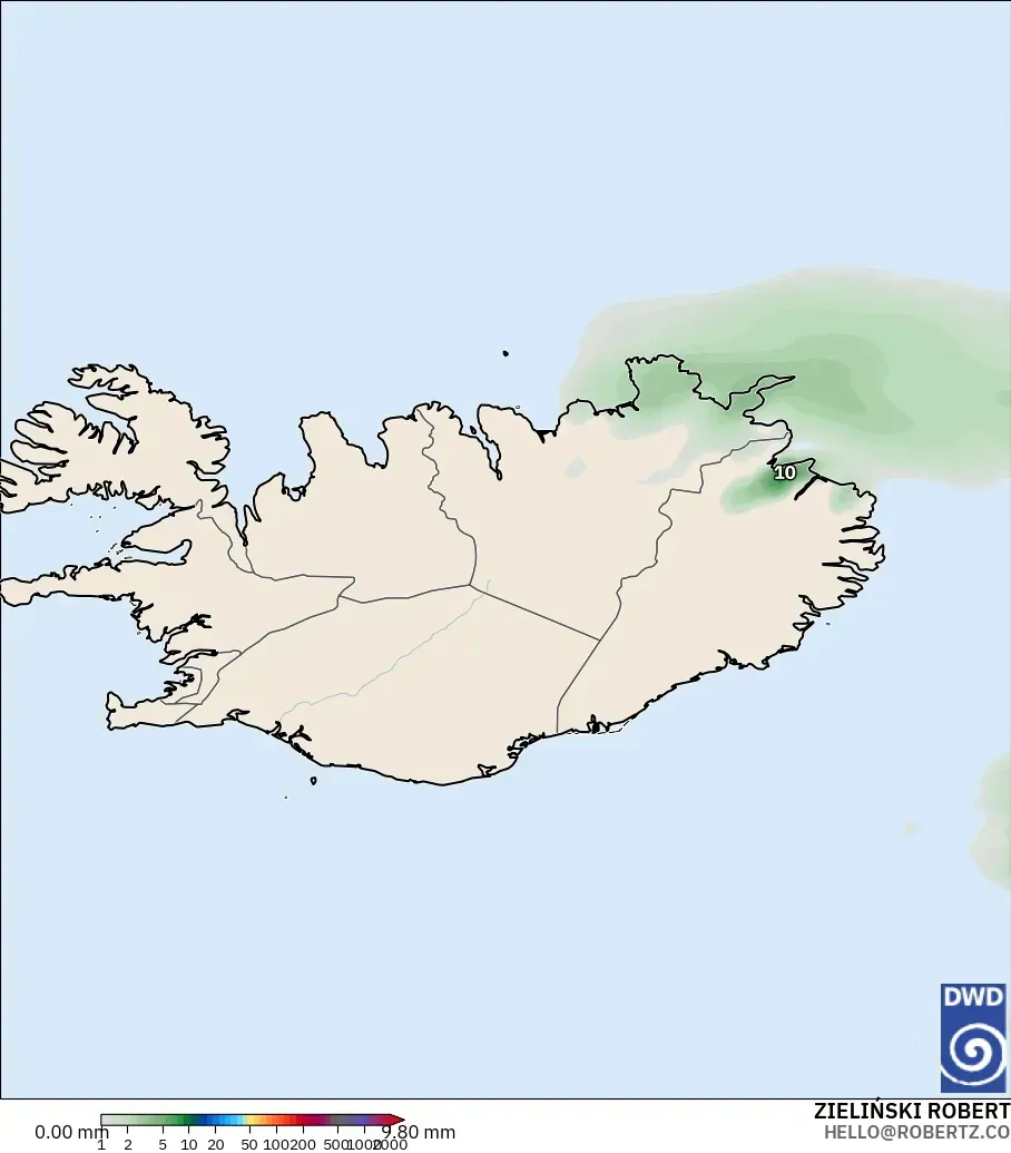 ICON model - Iceland, Precipitation Accumulation