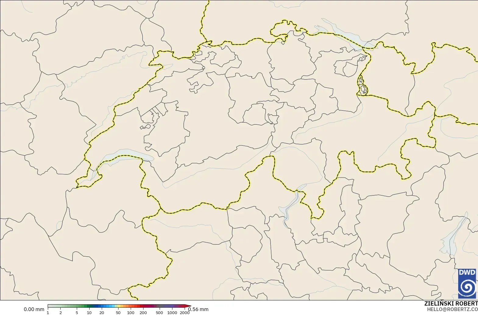 ICON model - Switzerland, Precipitation Accumulation