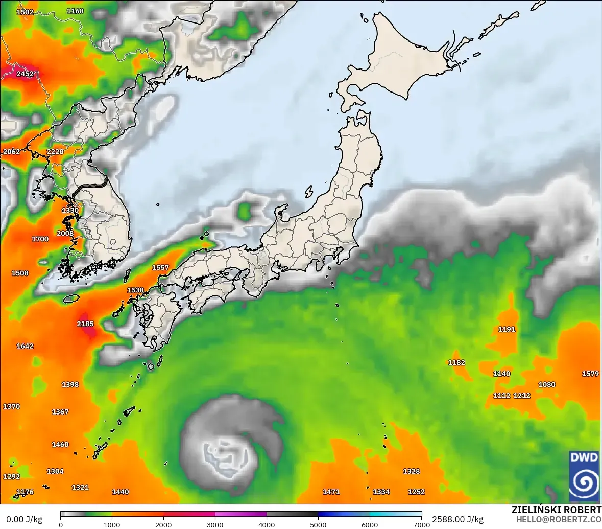 ICON model - Japan, CAPE