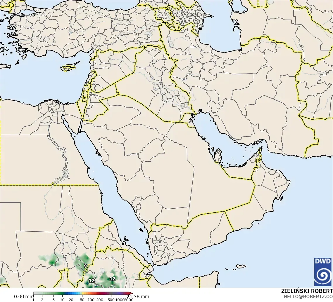 ICON model - Middle East, Precipitation Accumulation