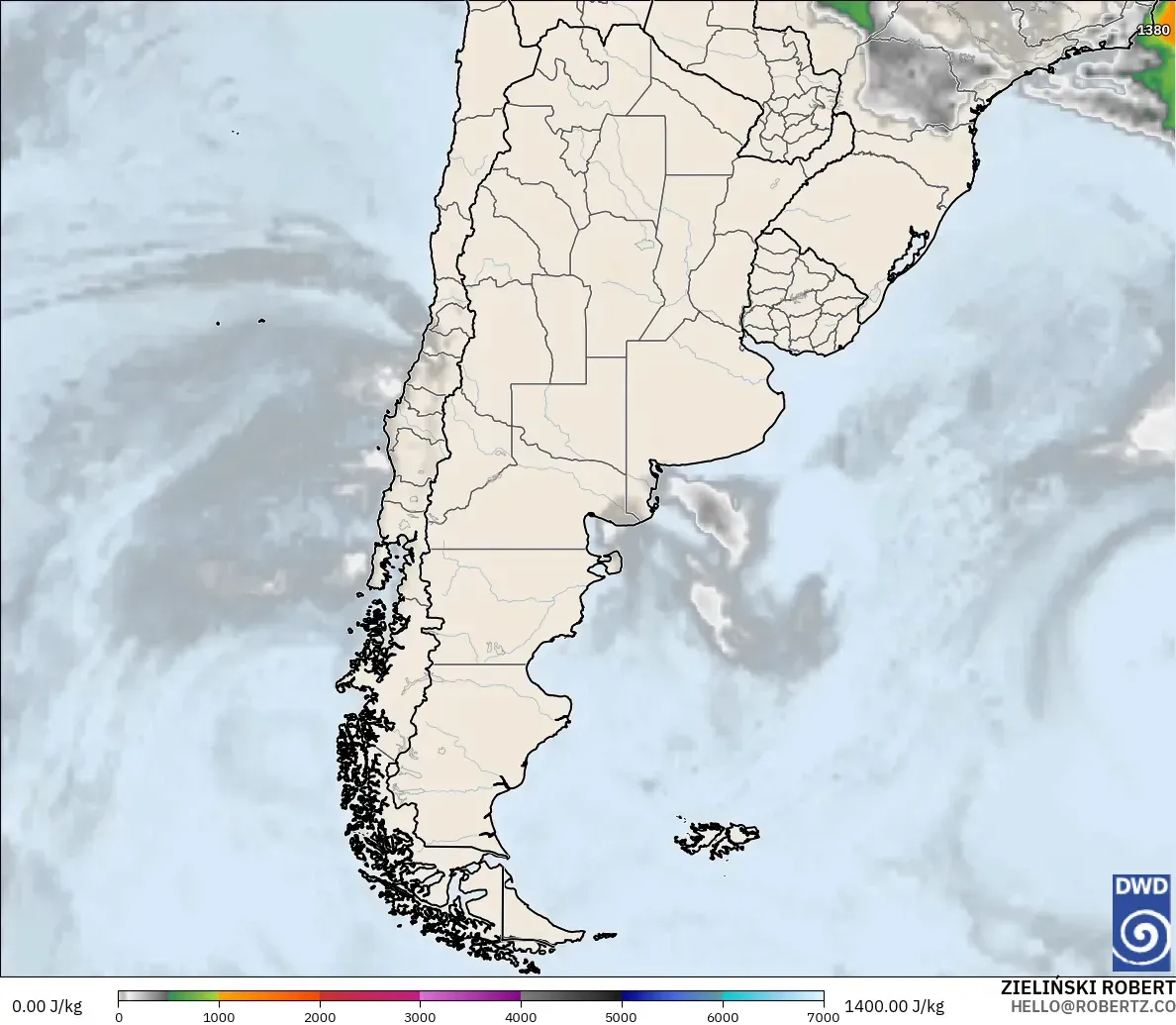 ICON model - Argentina, CAPE