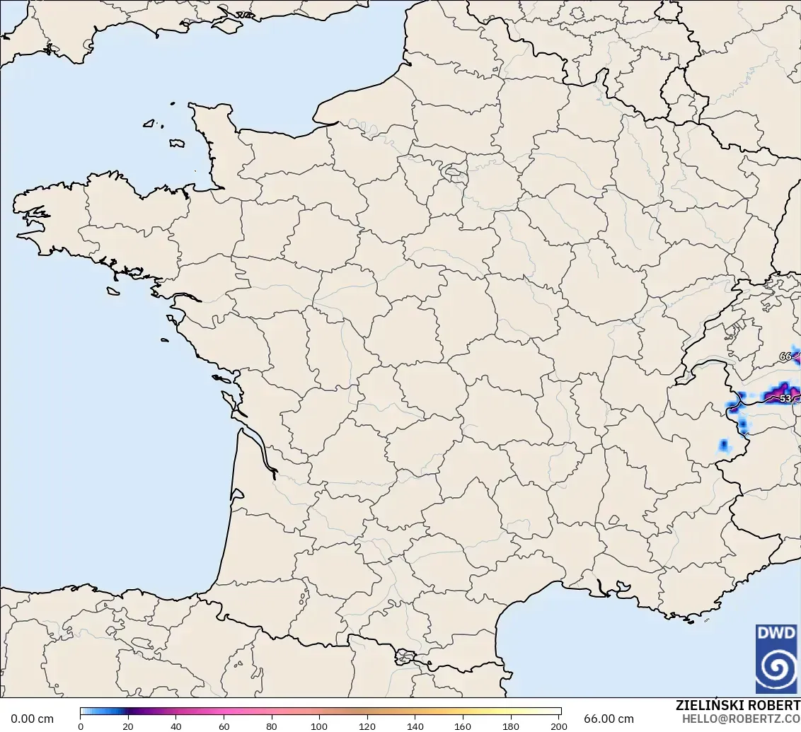 ICON model - France, Snow Depth