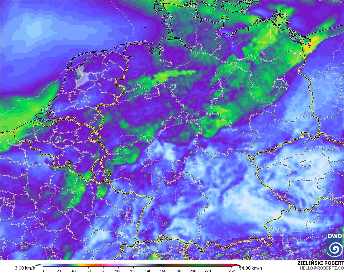 ICON model - Germany, Wind Gusts Peak