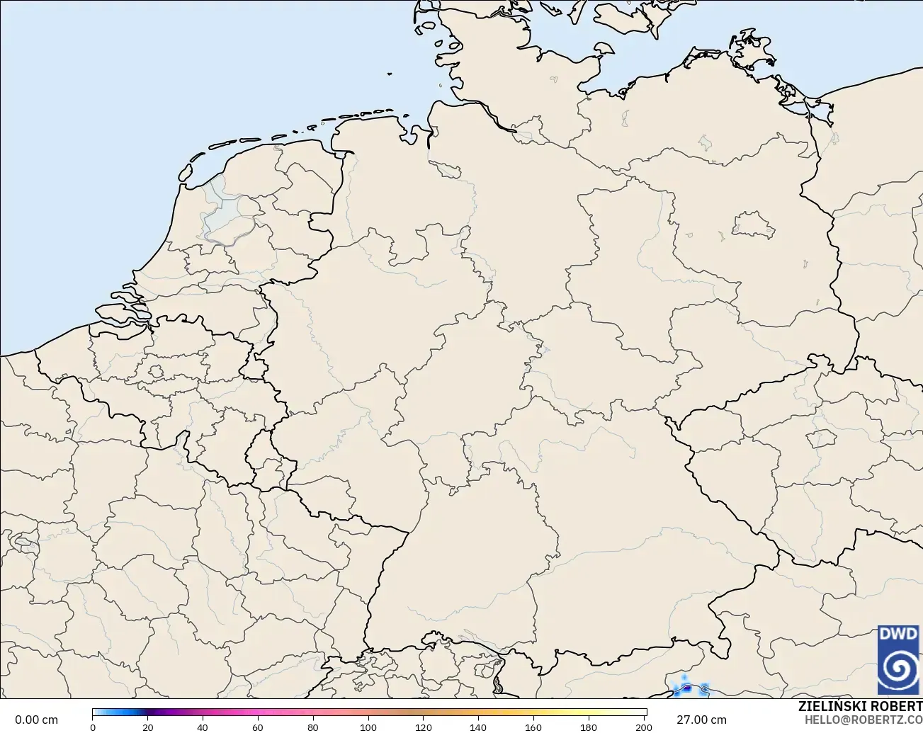 ICON model - Germany, Snow Depth