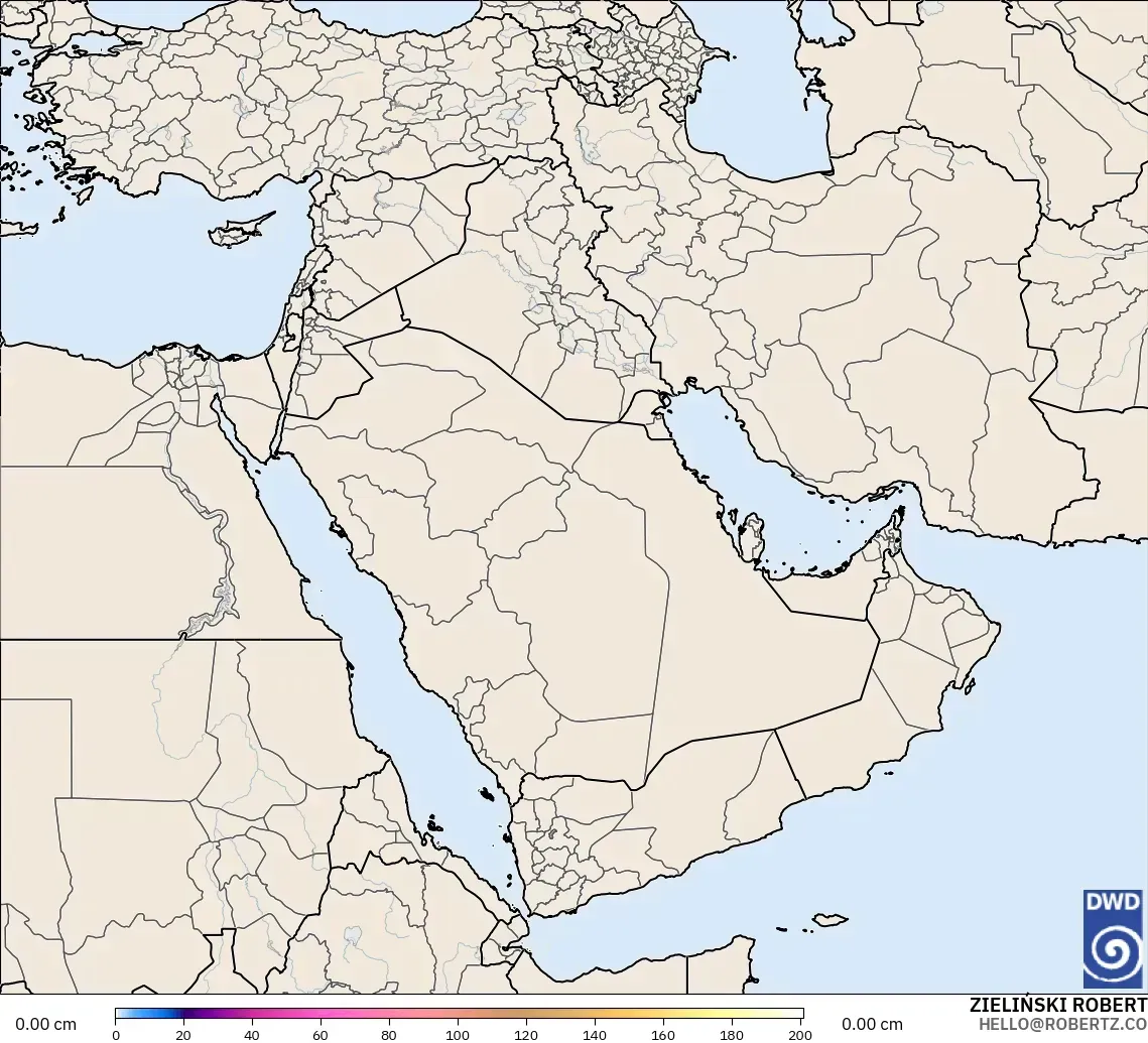 ICON model - Middle East, Snow Depth