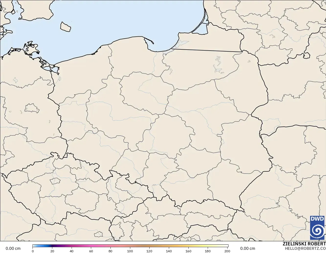 ICON model - Poland, Snow Depth