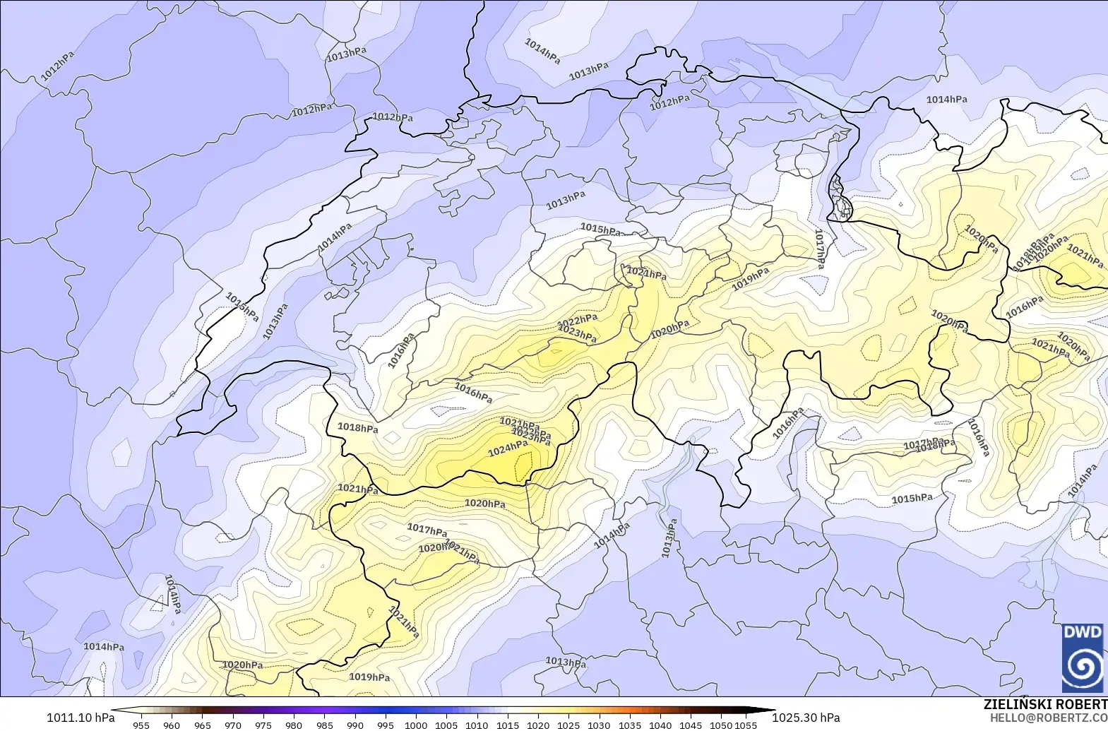 ICON model - Switzerland, Pressure
