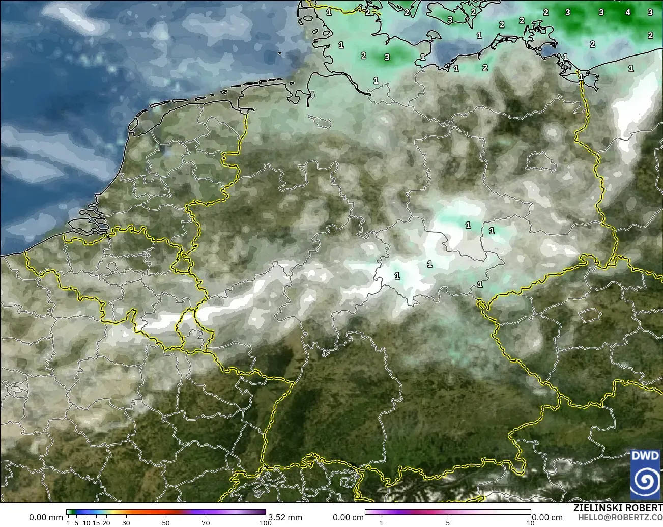 ICON model - Germany, Precipitation, Clouds, and Pressure