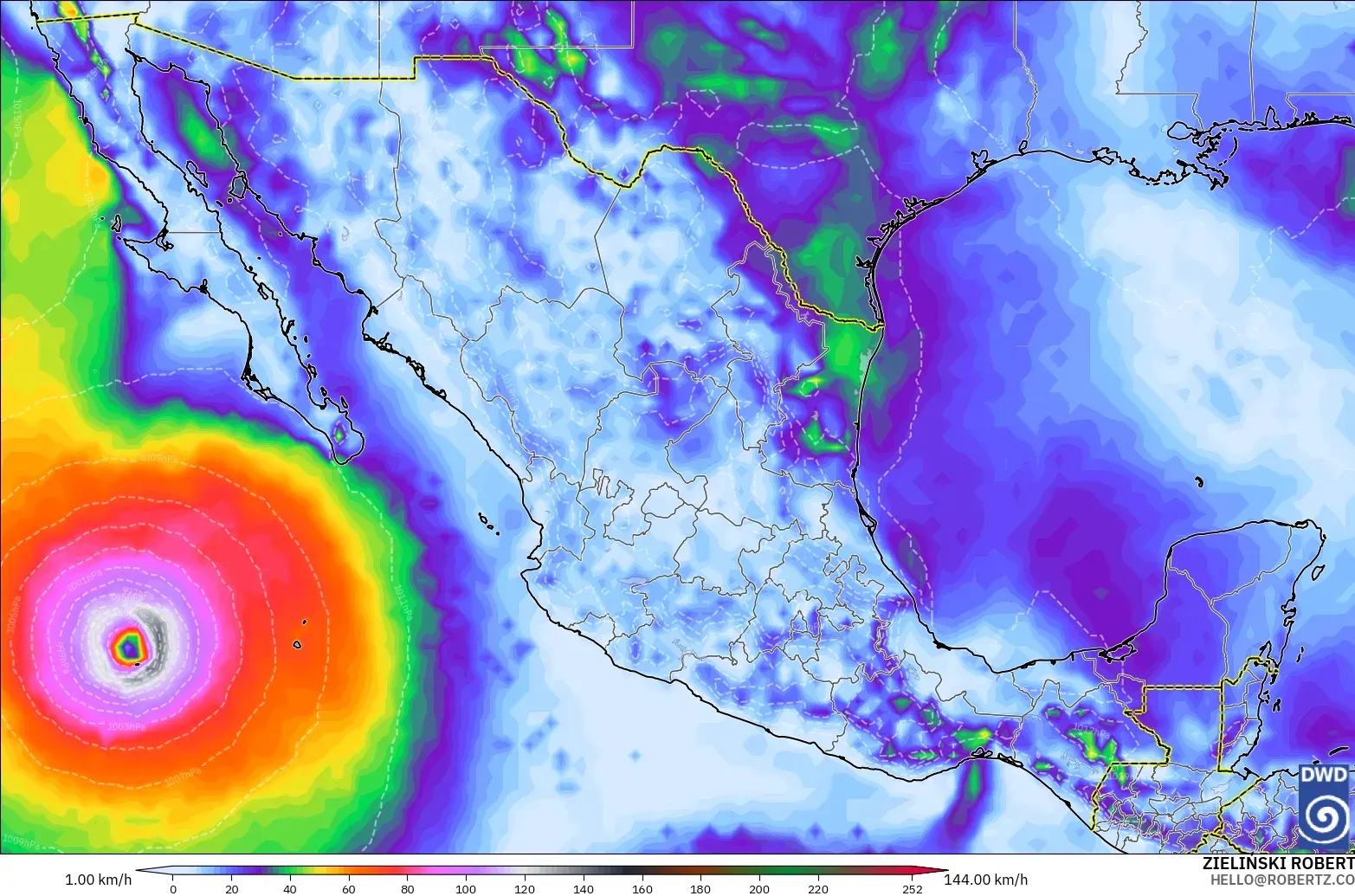 ICON model - Mexico, Wind Gusts