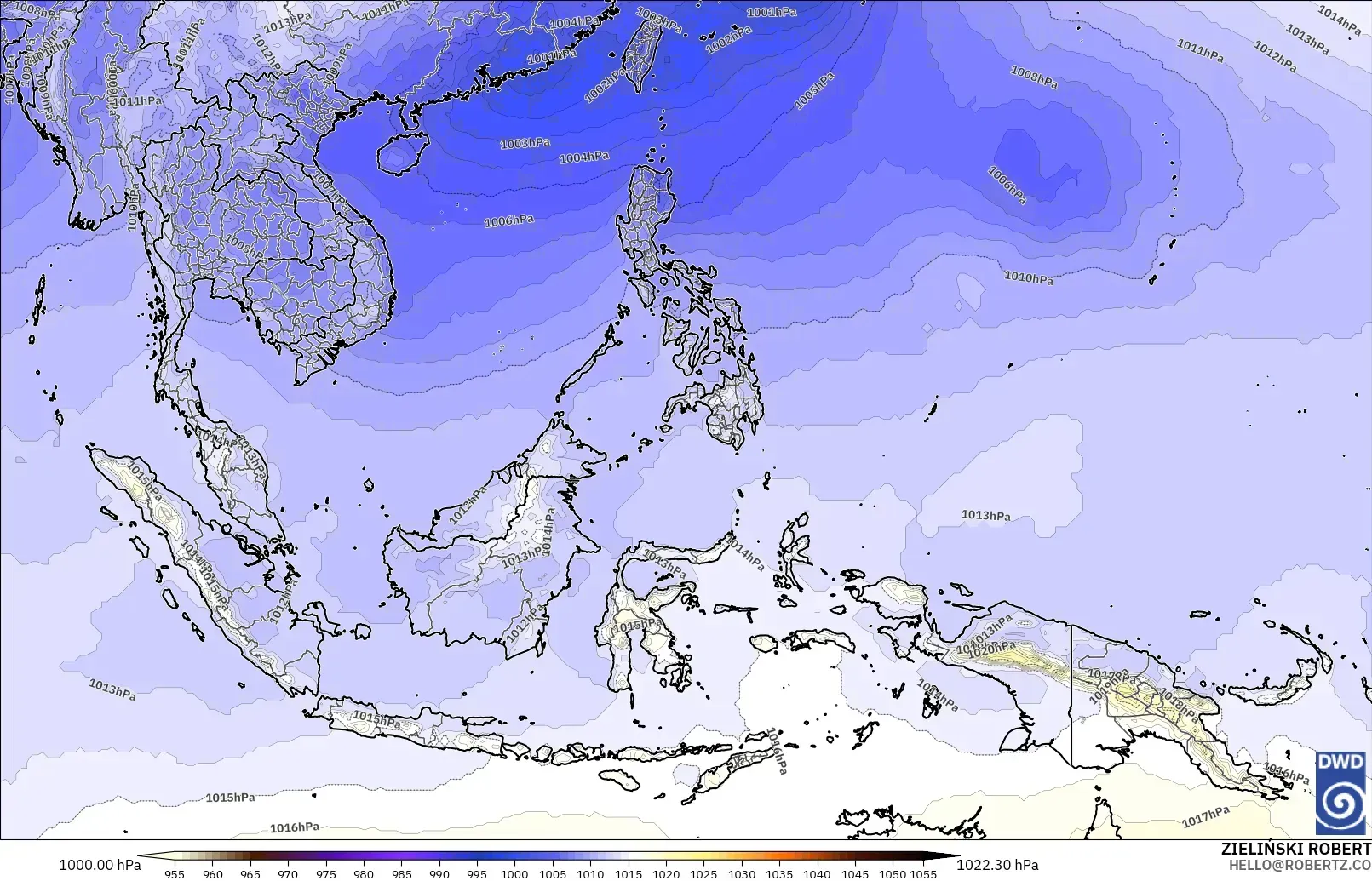 ICON model - South East Asia, Pressure