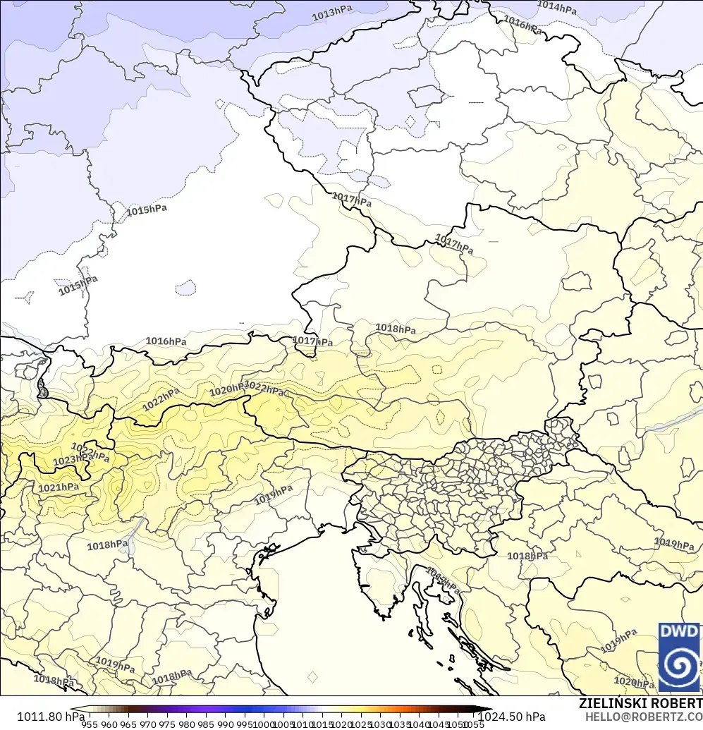 ICON model - Austria, Pressure