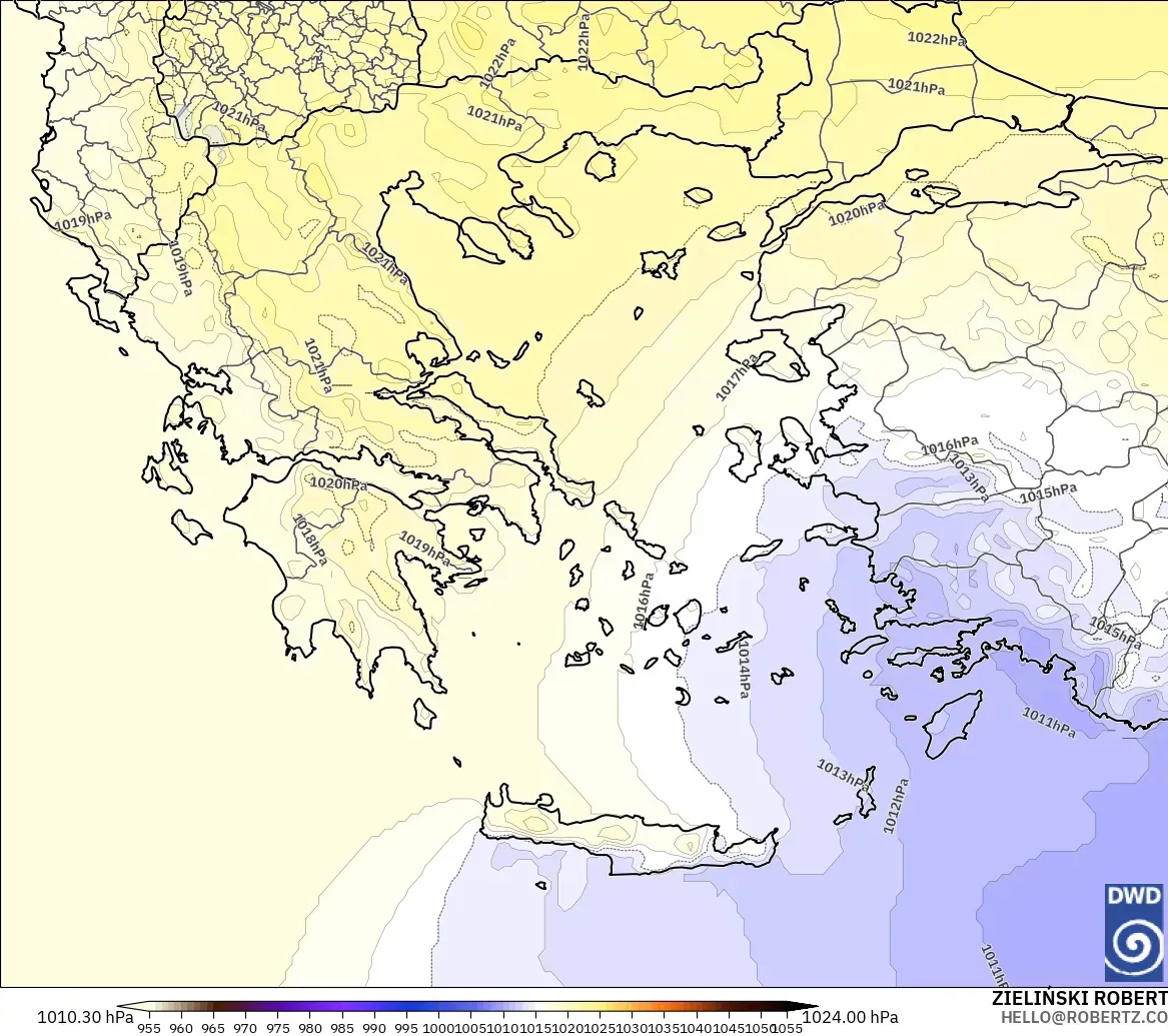 ICON model - Greece, Pressure