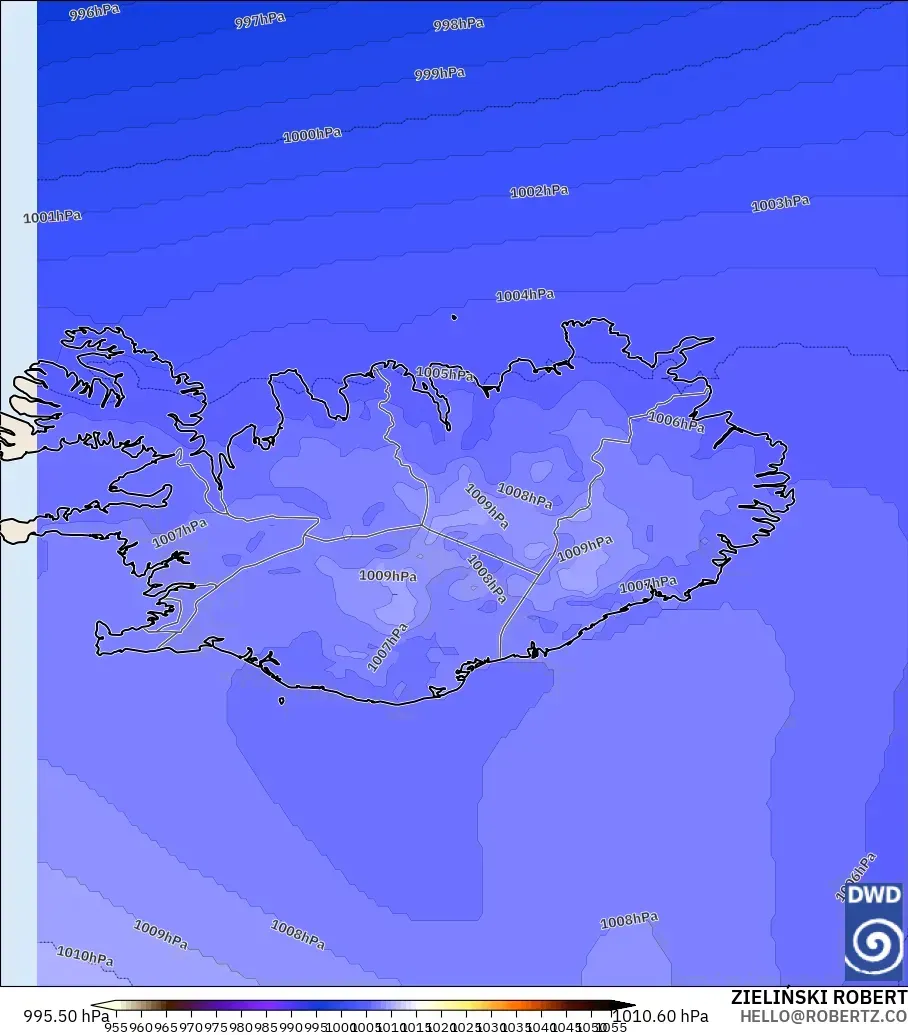 ICON model - Iceland, Pressure