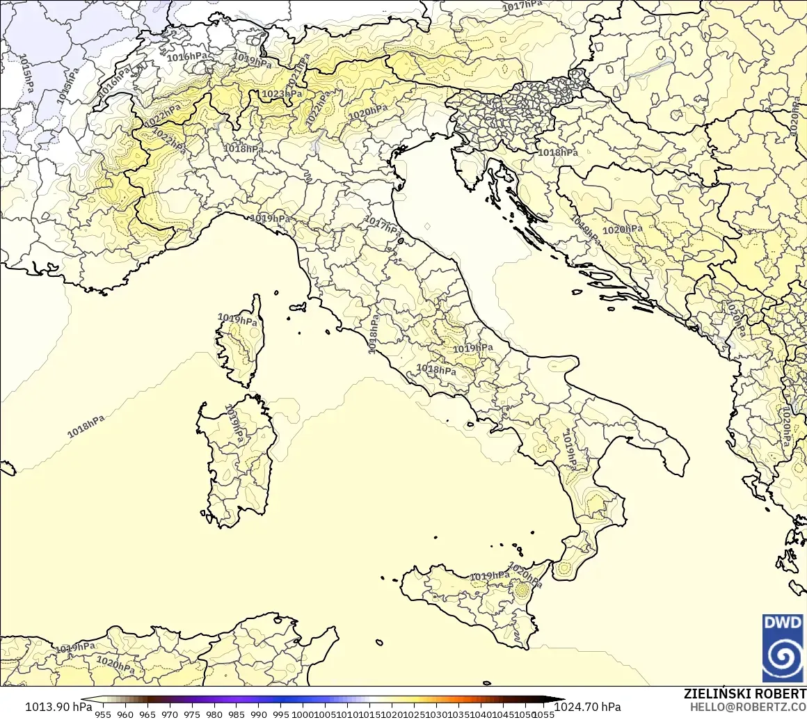 ICON model - Italy, Pressure