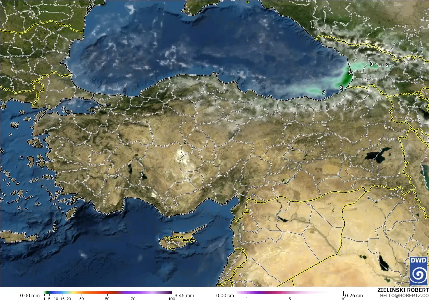 ICON model - Turkey, Precipitation, Clouds, and Pressure