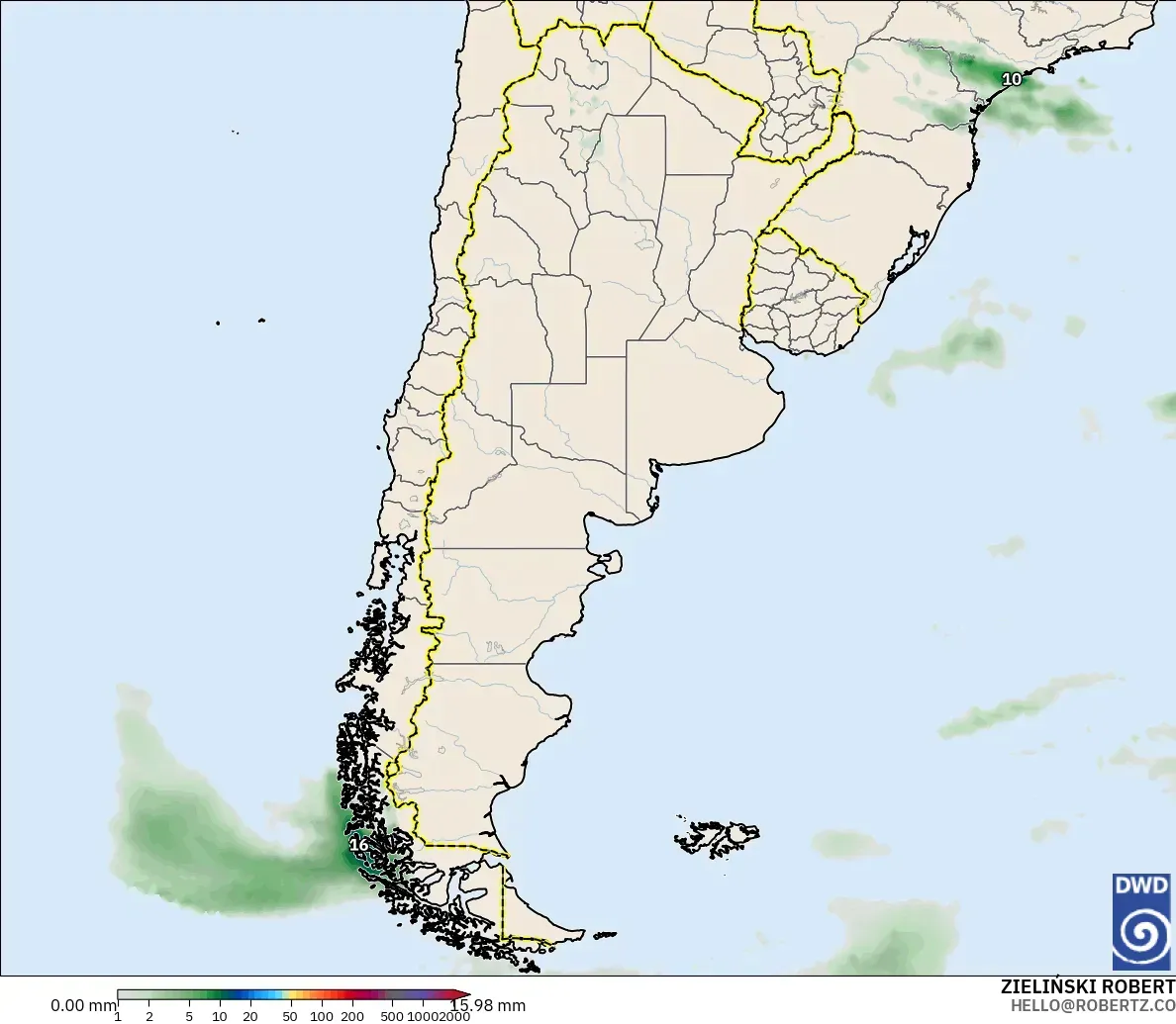ICON model - Argentina, Precipitation Accumulation