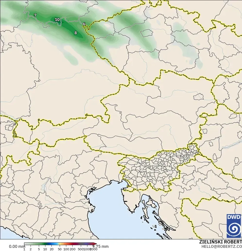 ICON model - Austria, Precipitation Accumulation