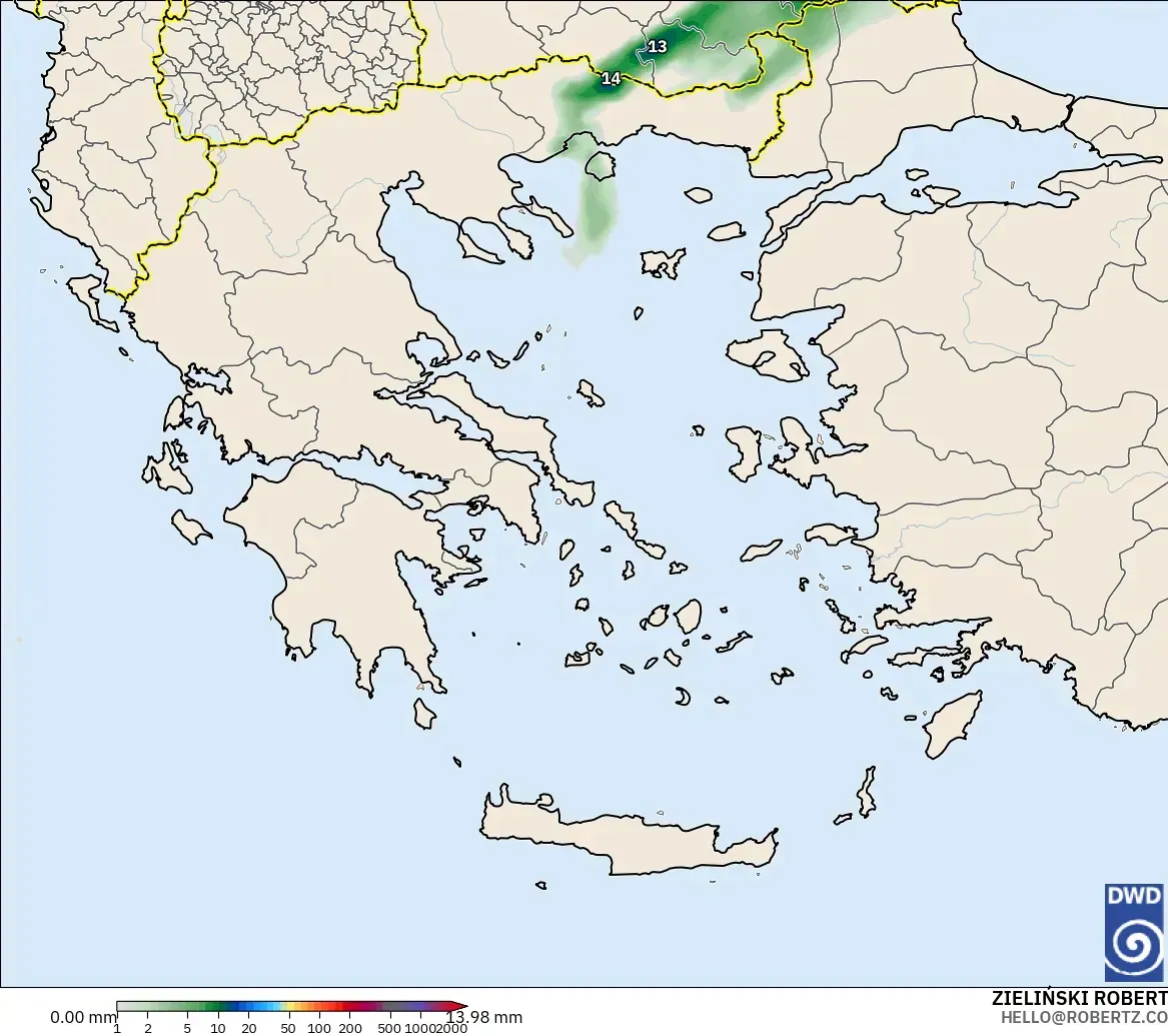 ICON model - Greece, Precipitation Accumulation