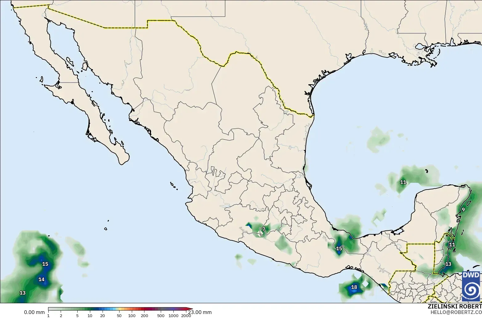 ICON model - Mexico, Precipitation Accumulation
