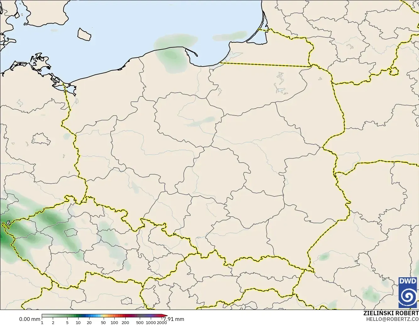 ICON model - Poland, Precipitation Accumulation