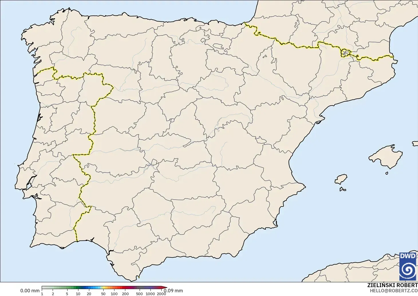 ICON model - Spain, Precipitation Accumulation