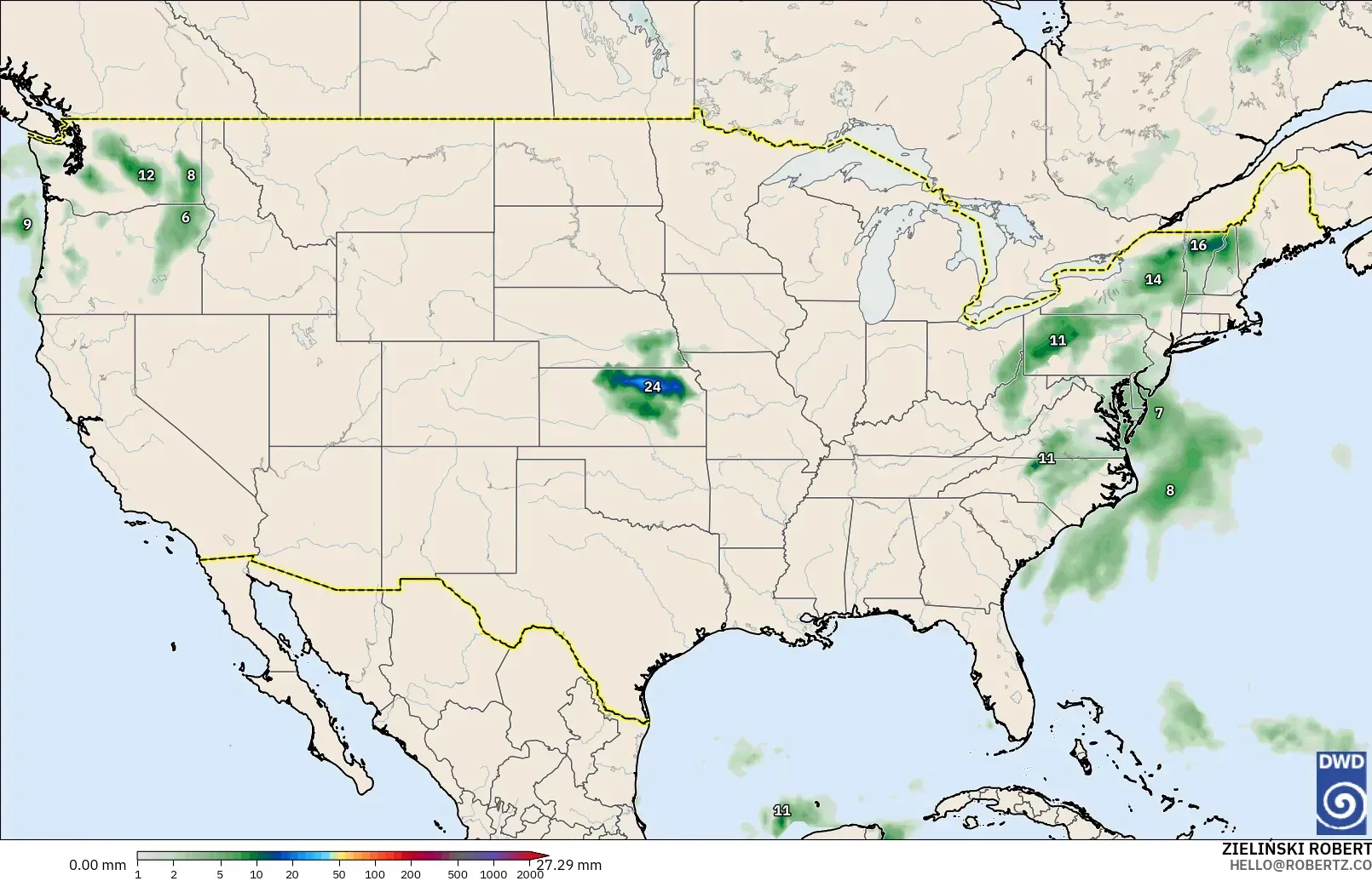ICON model - United States, Precipitation Accumulation