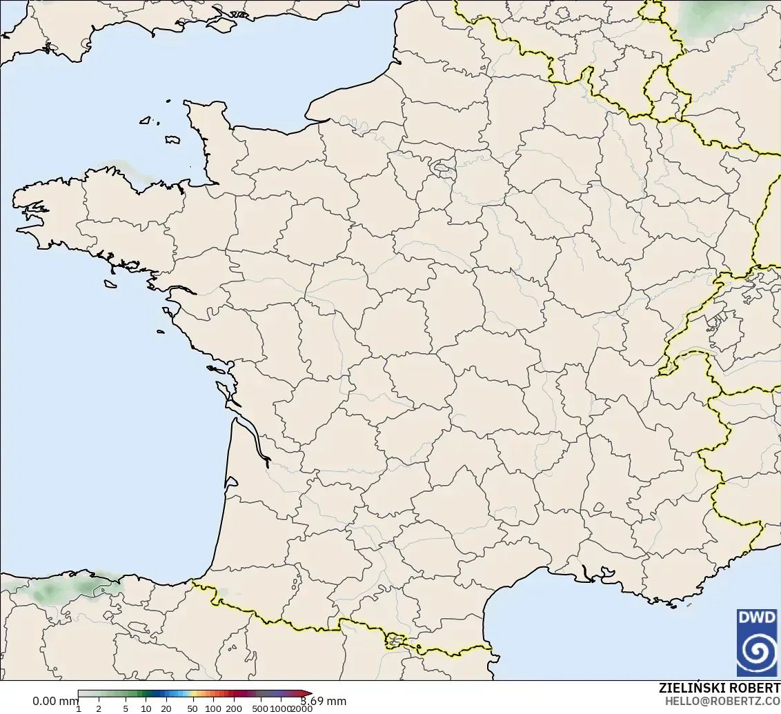 ICON model - France, Precipitation Accumulation