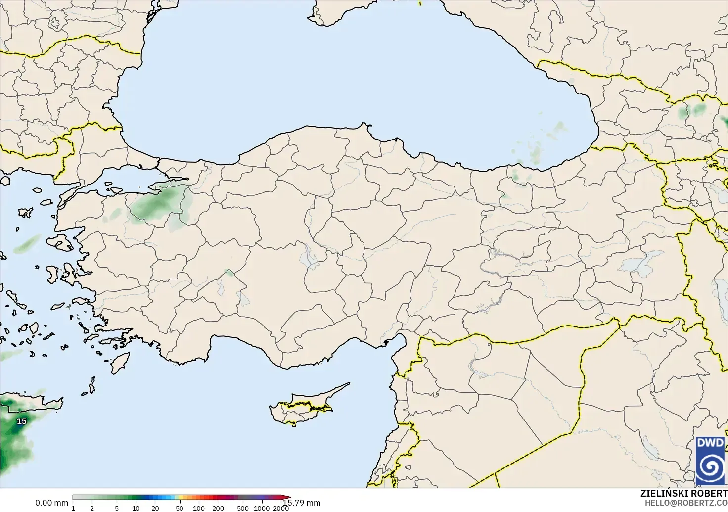 ICON model - Turkey, Precipitation Accumulation
