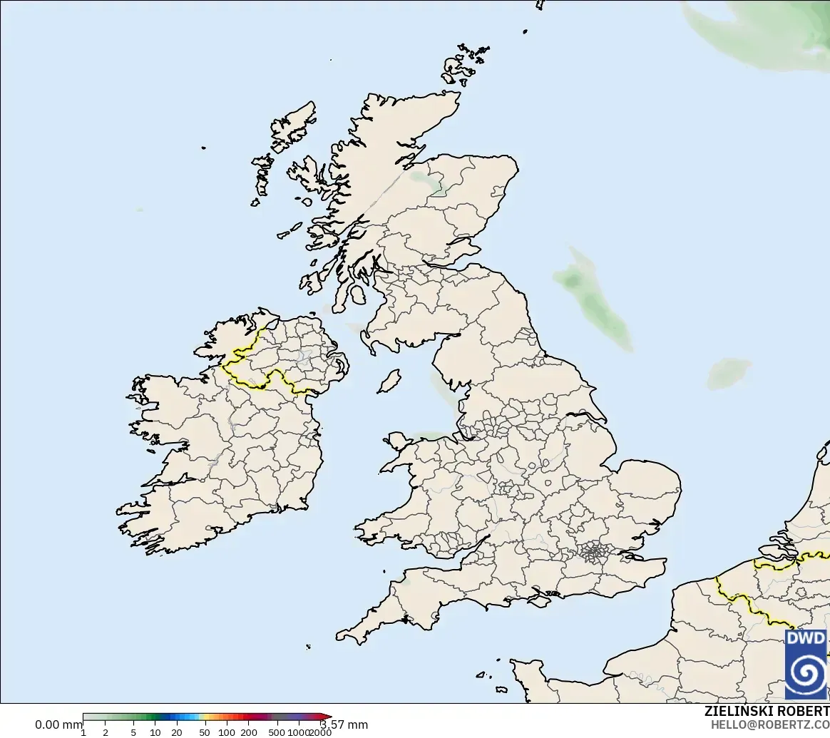 ICON model - United Kingdom, Precipitation Accumulation