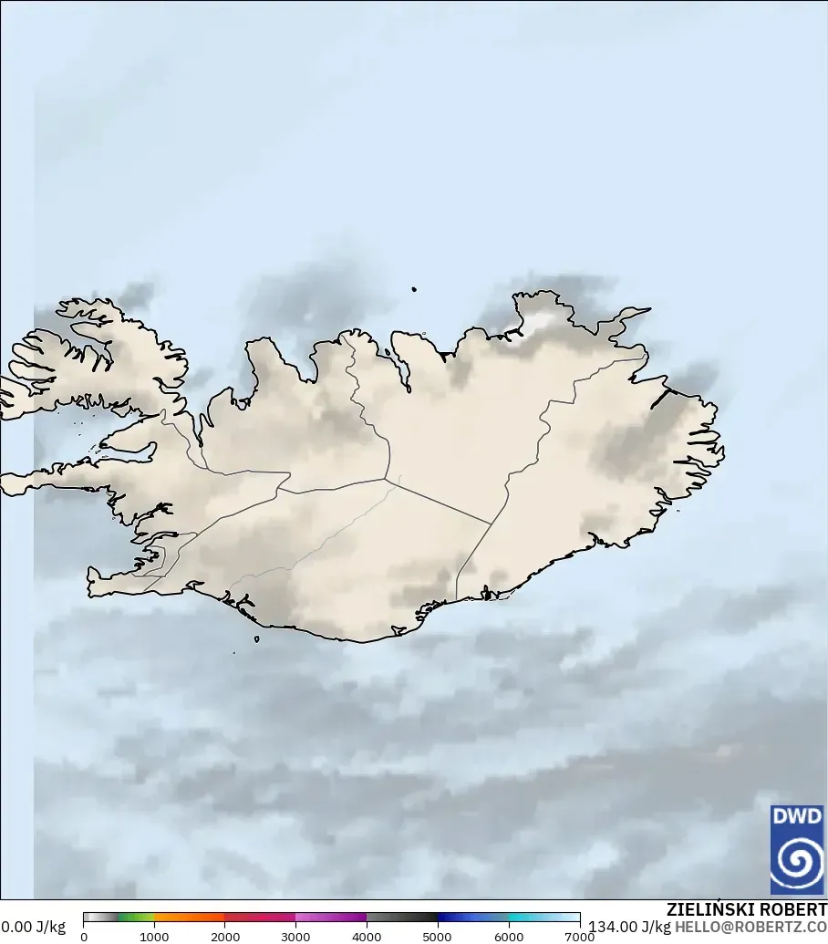ICON model - Iceland, CAPE