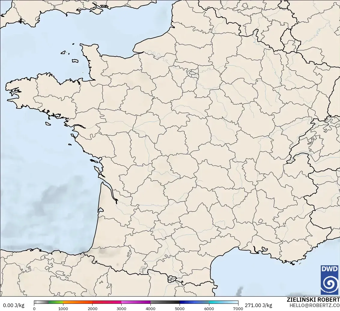 ICON model - France, CAPE
