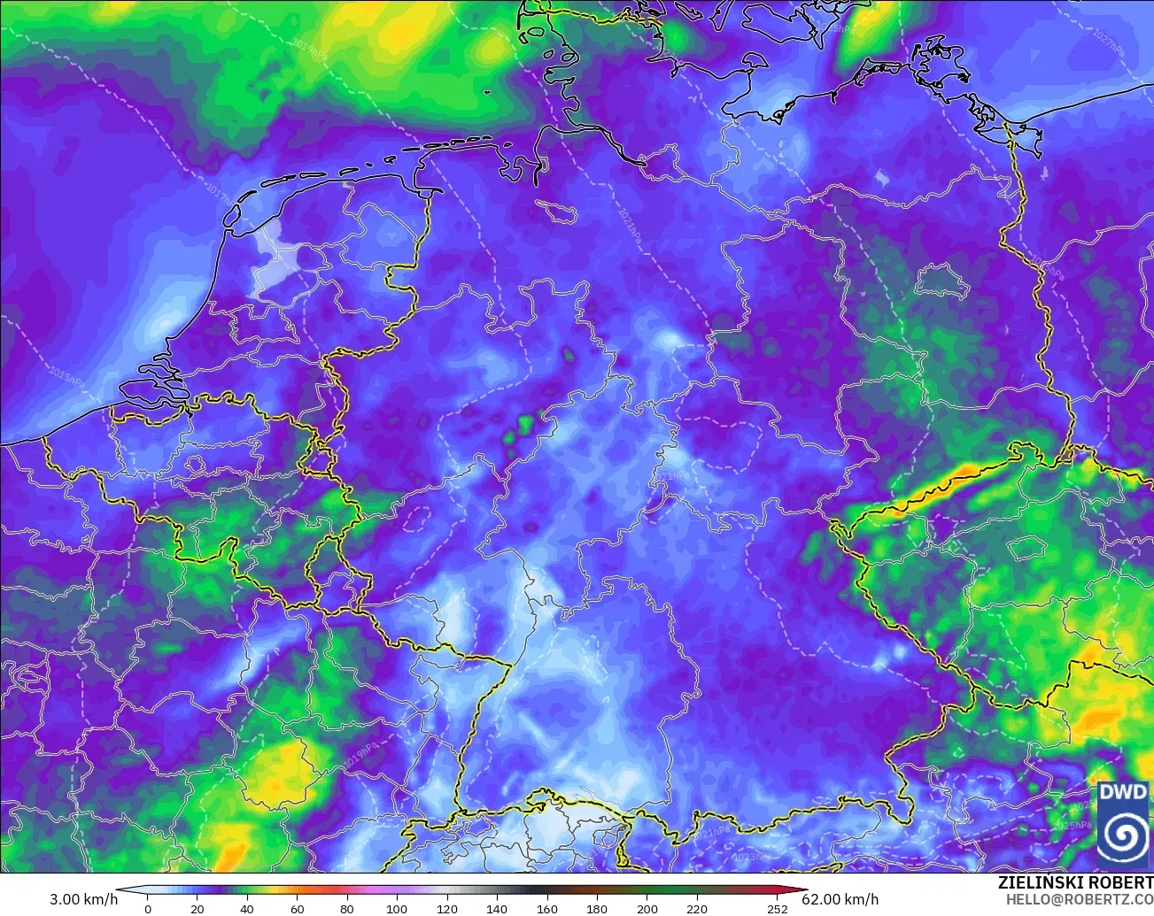 ICON model - Germany, Wind Gusts Peak