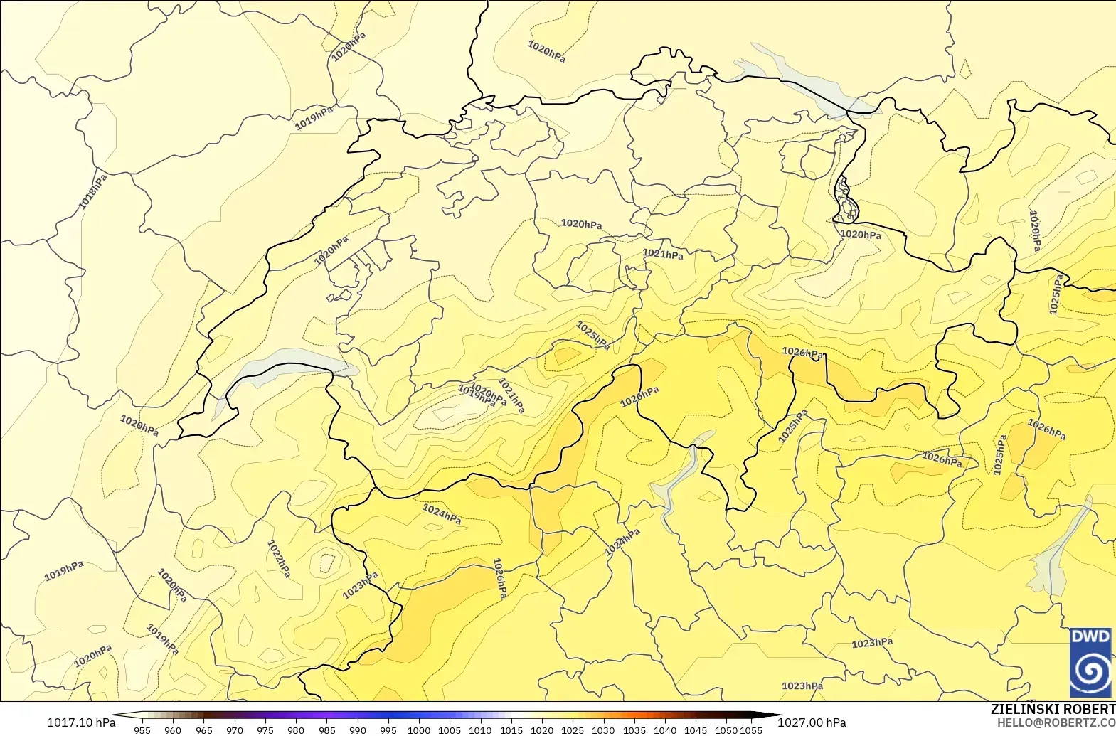 ICON model - Switzerland, Pressure