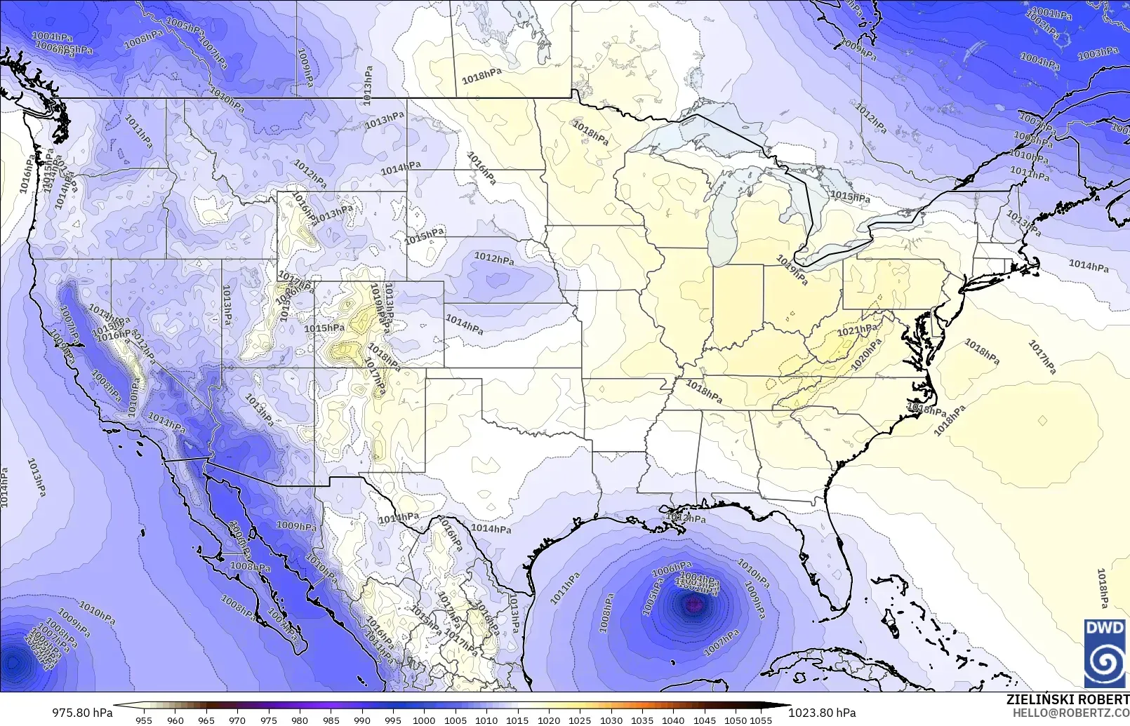 ICON model - United States, Pressure