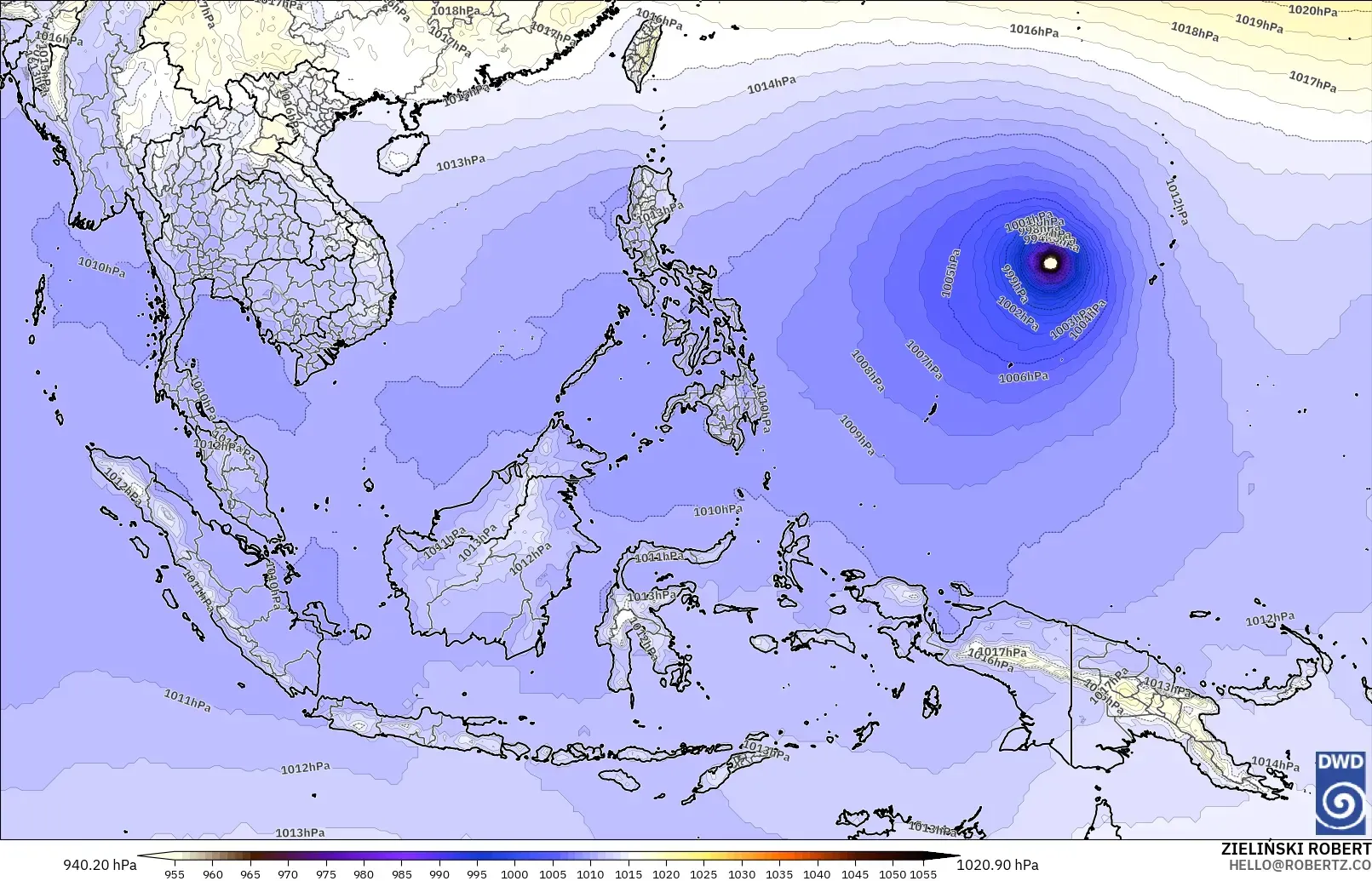 ICON model - South East Asia, Pressure