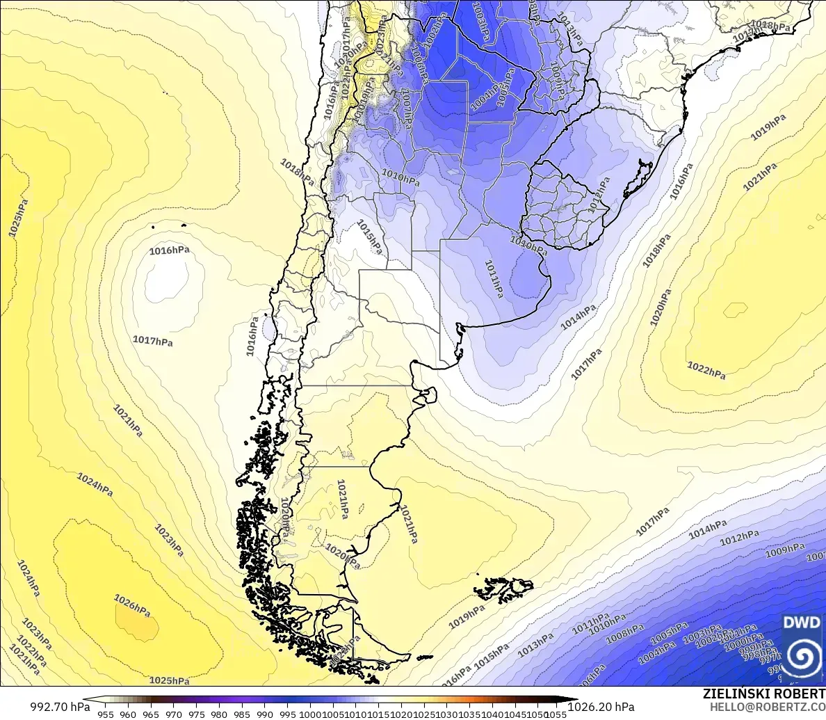 ICON model - Argentina, Pressure