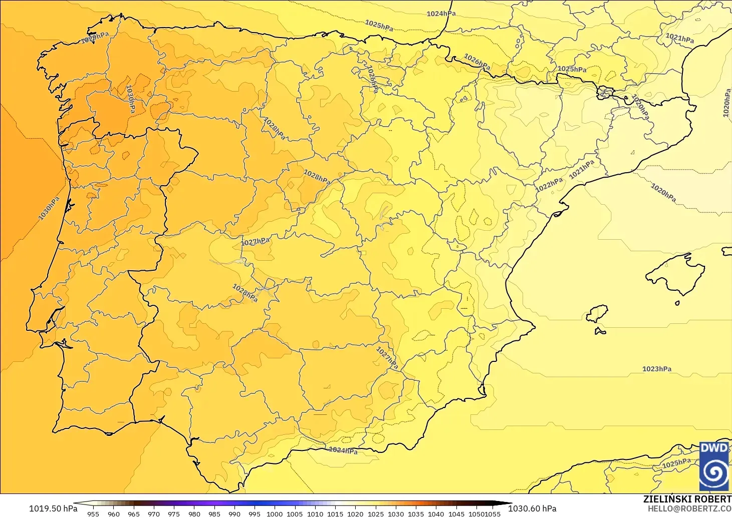 ICON model - Spain, Pressure