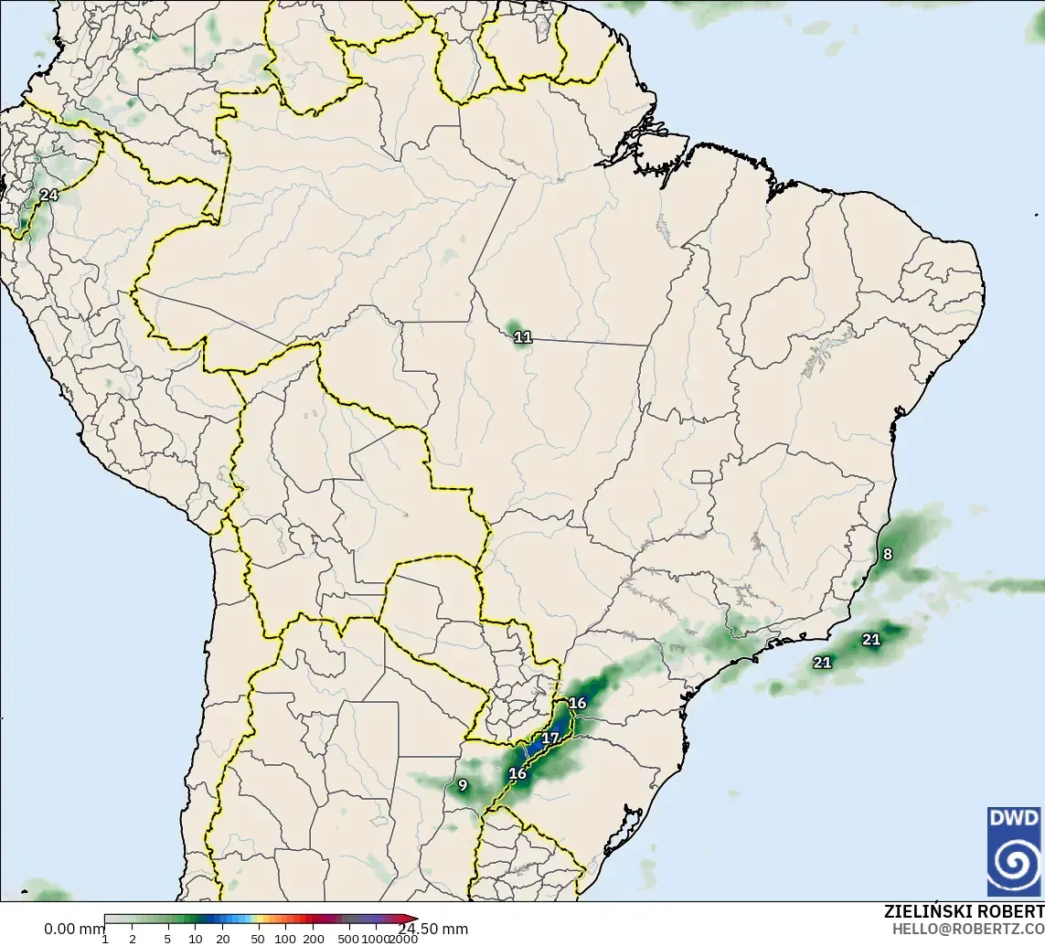 ICON model - Brazil, Precipitation Accumulation