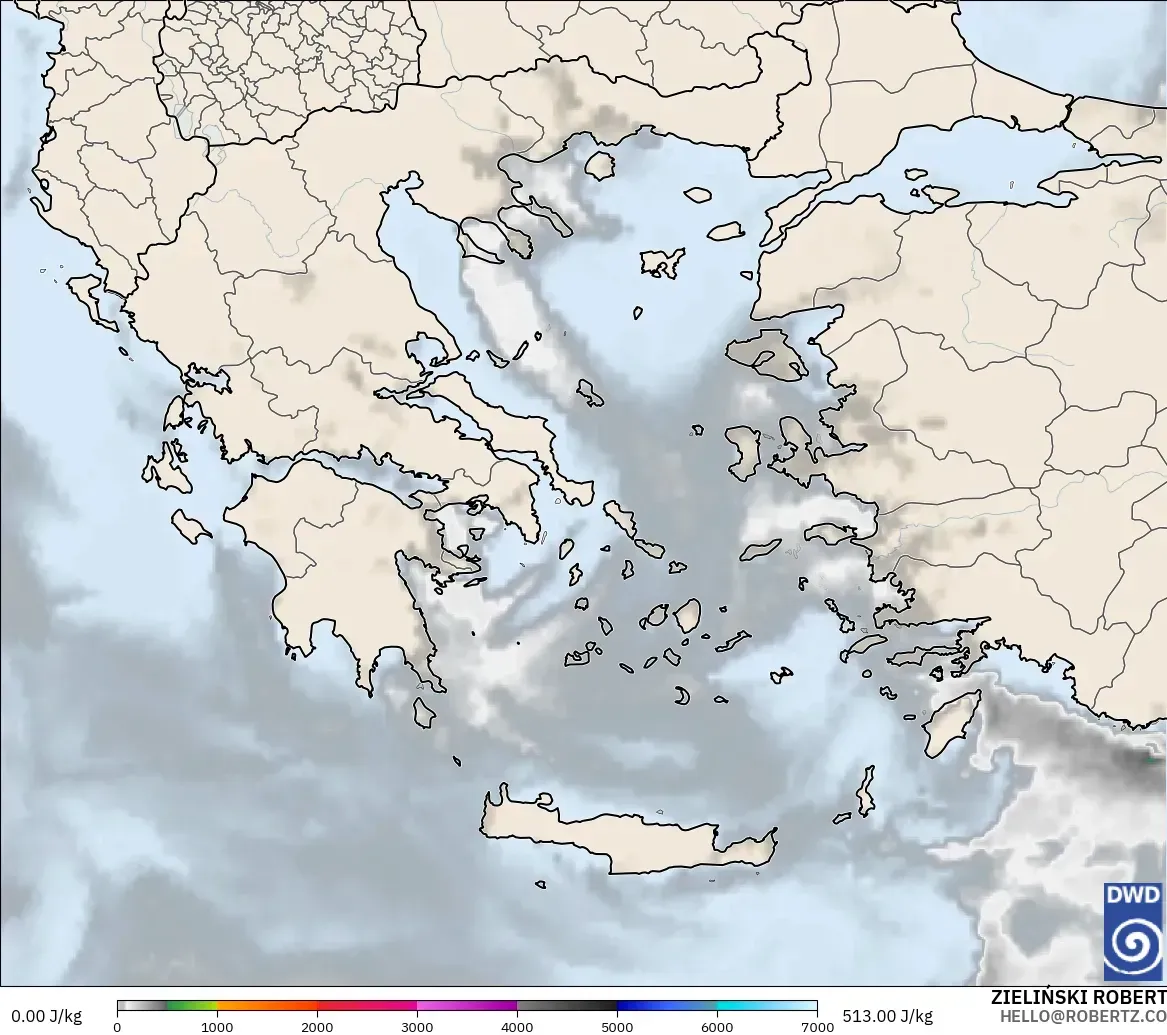 ICON model - Greece, CAPE
