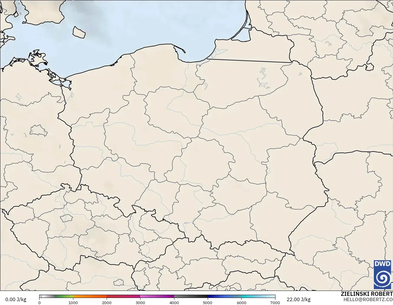 ICON model - Poland, CAPE
