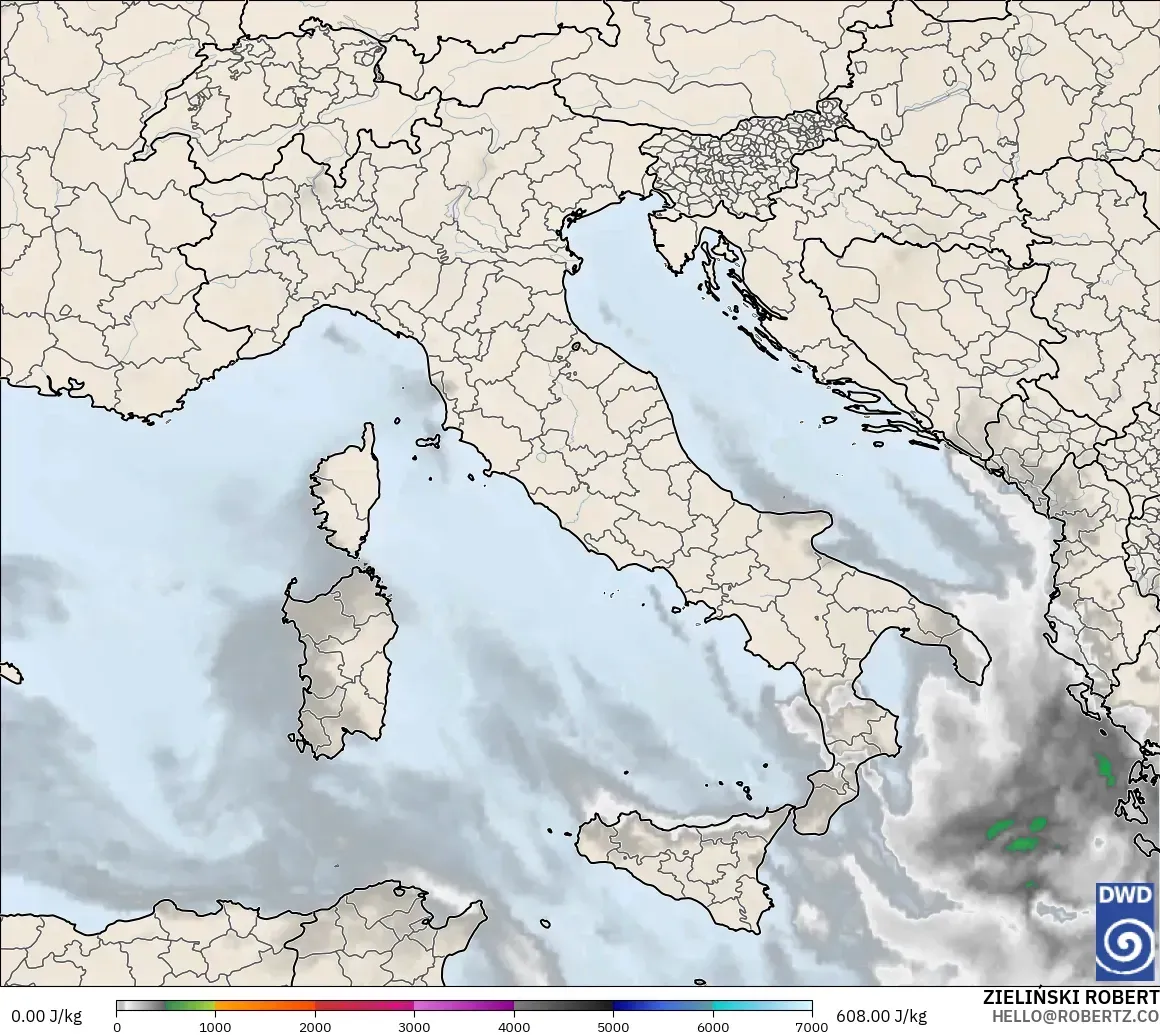 ICON model - Italy, CAPE