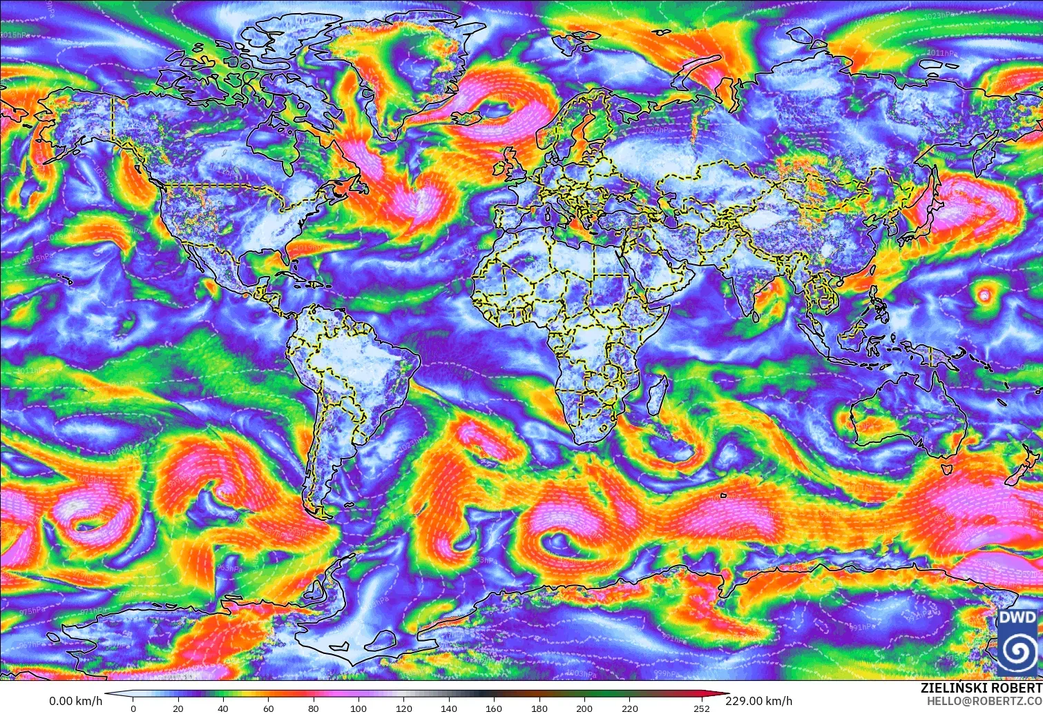 ICON model - World, Wind Gusts