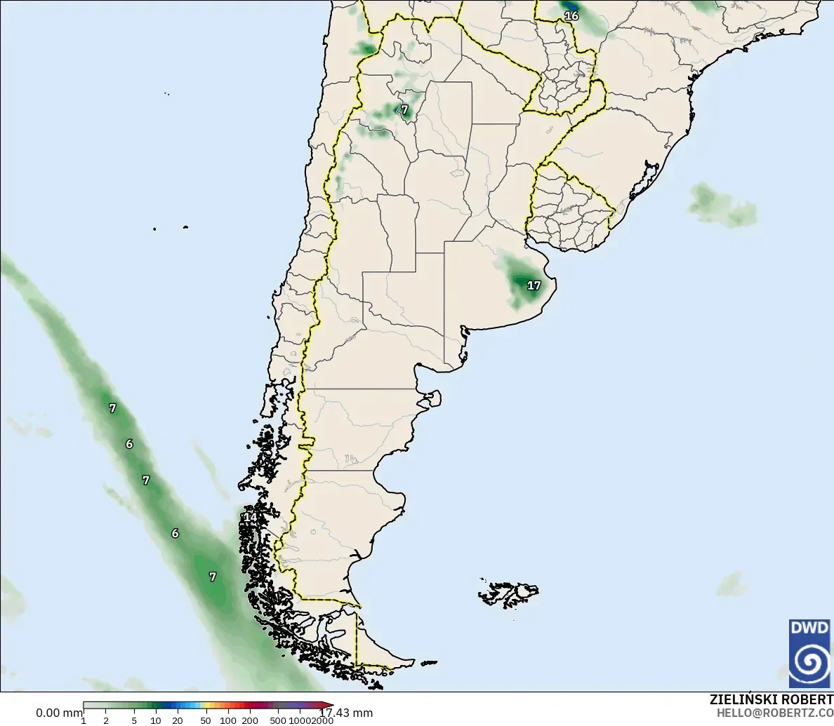 ICON model - Argentina, Precipitation Accumulation