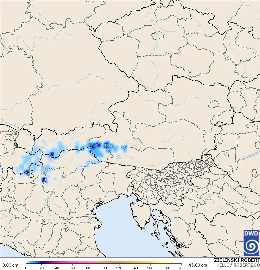 ICON model - Austria, Snow Depth