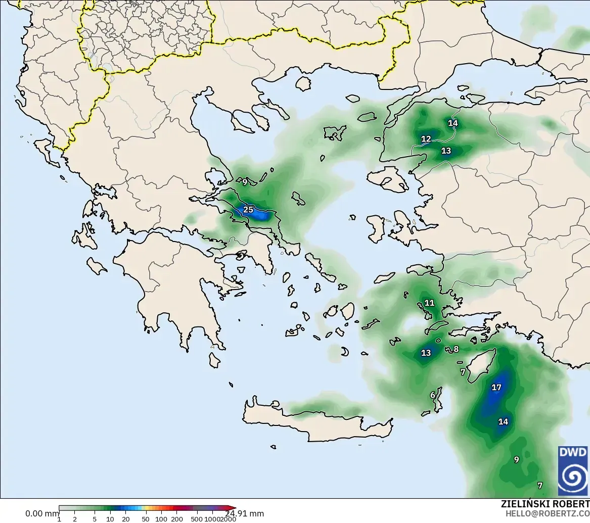 ICON model - Greece, Precipitation Accumulation