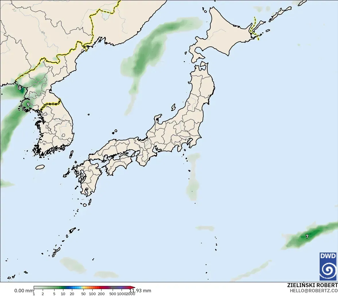 ICON model - Japan, Precipitation Accumulation